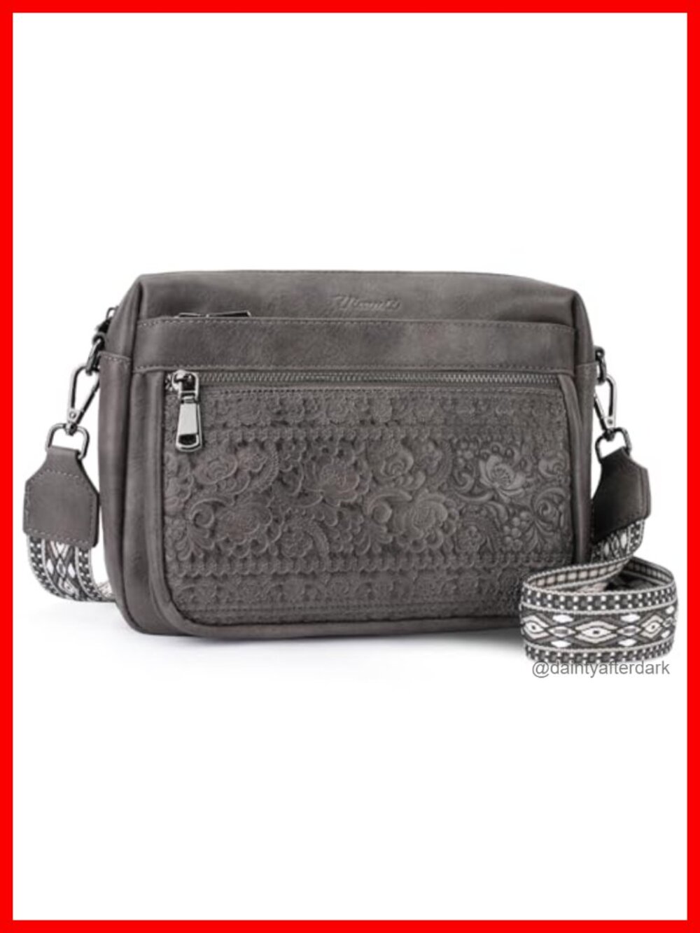 Trendy Vegan Leather Crossbody Phone Purse with Floral Embossed Design, Multi